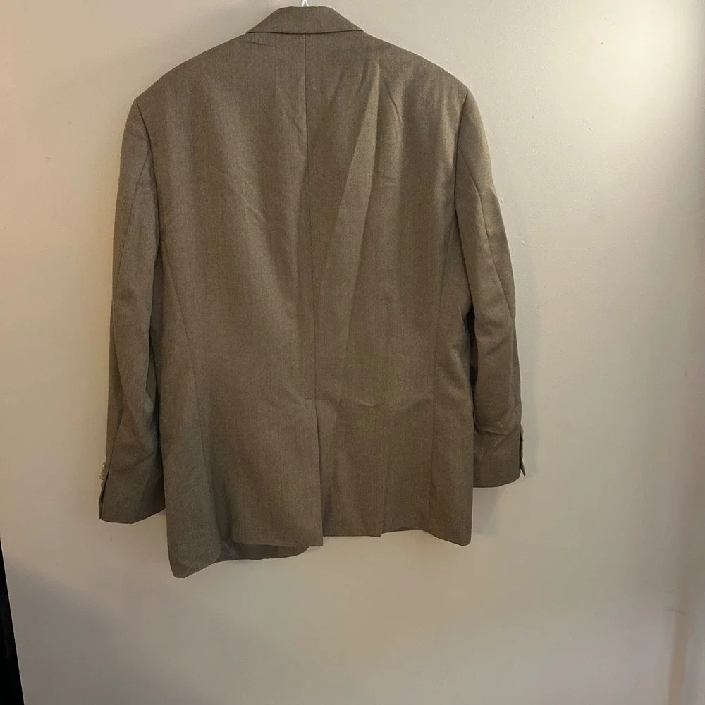 Lauren Ralph Lauren Mens‎ Blazer Career Office 42R Tan Herringbone Quiet Luxury